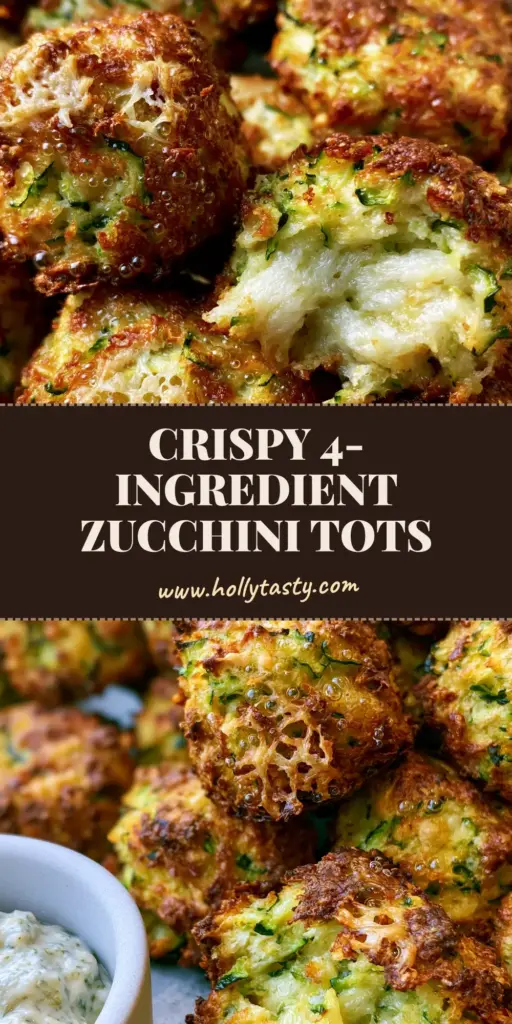 A towering pile of ultra-crispy golden-brown zucchini tots with lacy parmesan bits and fresh chives. (zucchini tots)