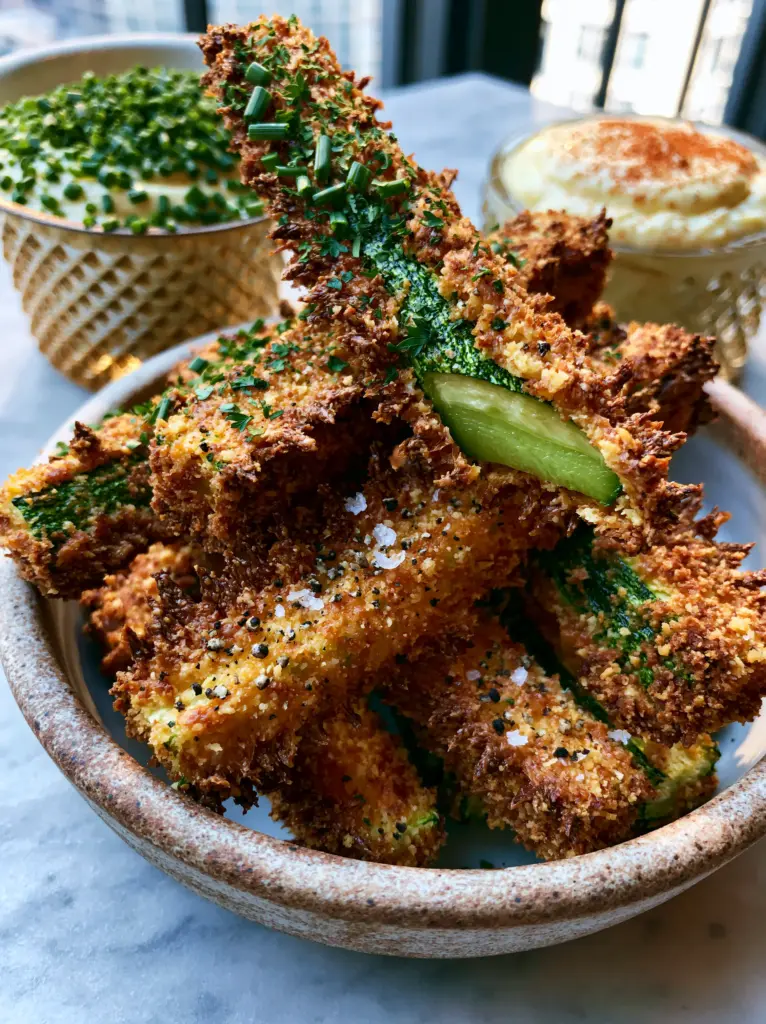 A snapped courgette fry showing a firm, bright green interior and a thick toasted crust. (Keto Courgette Recipe)