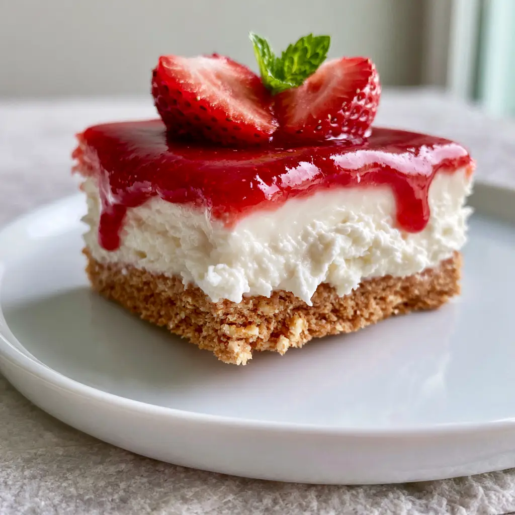 Macro shot of a snow-white whipped cream cheese filling on a golden graham cracker crust. (No-bake summer desserts)