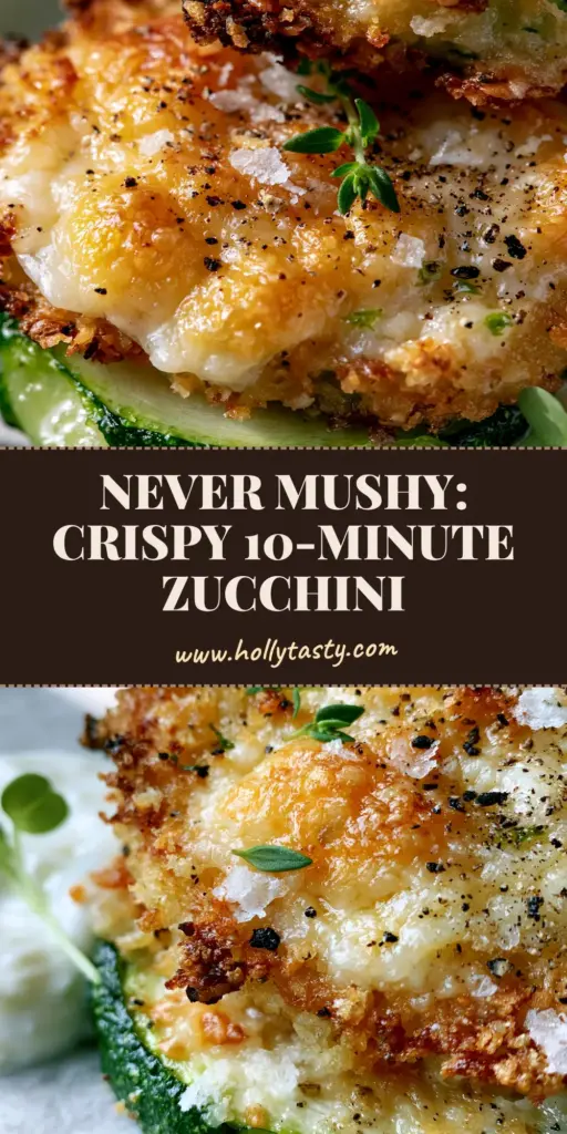 A stack of crispy parmesan-crusted zucchini rounds with lemon zest and thyme (easy zucchini recipes)